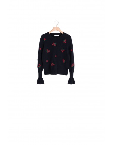 Pull en laine avec roses brodées 50% de réduction en Octobre 2024