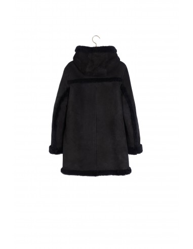 Manteau long en peau lainée à capuche JUSQU'A -70%! 